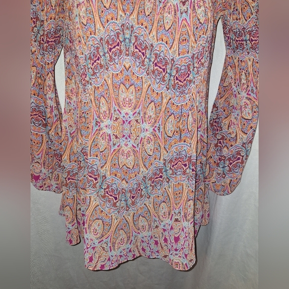 A New Day Smocked Ruffled Blouse in Pink and Orange - Picture 4 of 7